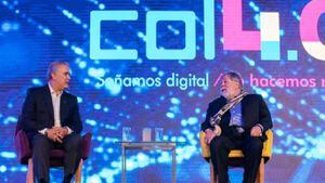En el diálogo con el presidente Iván Duque, Steve Wozniak confirmó que el país “será el Silicon Valley de la región”. Foto: Twitter @infopresidencia.