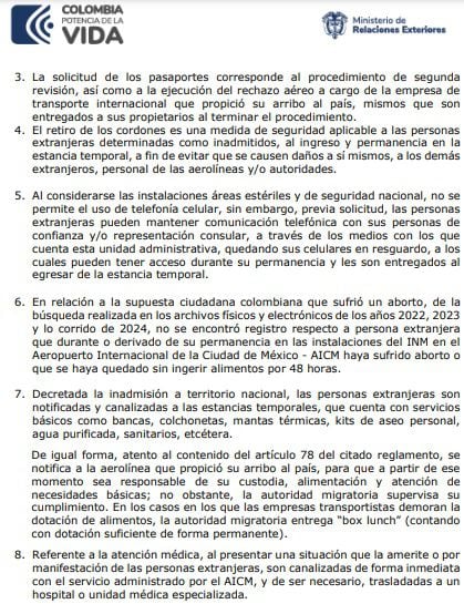 Esta fue la respuesta que las autoridades mexicanas le presentaron a la Cancillería colombiana sobre el caso del presunto aborto que, según la denuncia de la artista Cony Camelo, habría ocurrido en un centro migratorio.