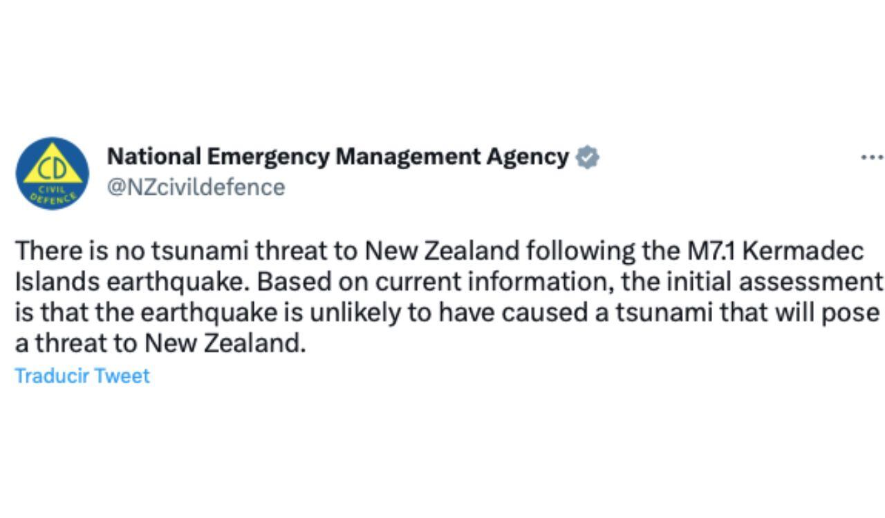 La NEMA también confirmó que el terremoto no causó un tsunami