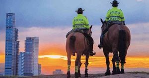 Los caballos han sido utilizados tradicionalmente por la Policía para hacer patrullajes en las zonas rurales. Foto: Cortesía Policía Nacional. 
