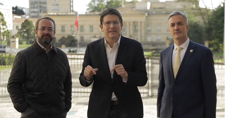 Réplica de la oposición: los senadores Ciro Ramírez, Miguel Uribe y el representante Christian Garcés
