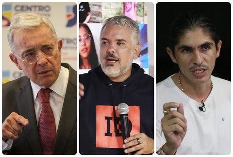 Los expresidentes Álvaro Uribe e Iván Duque y el comandante de las disidencias Andrey Avendaño