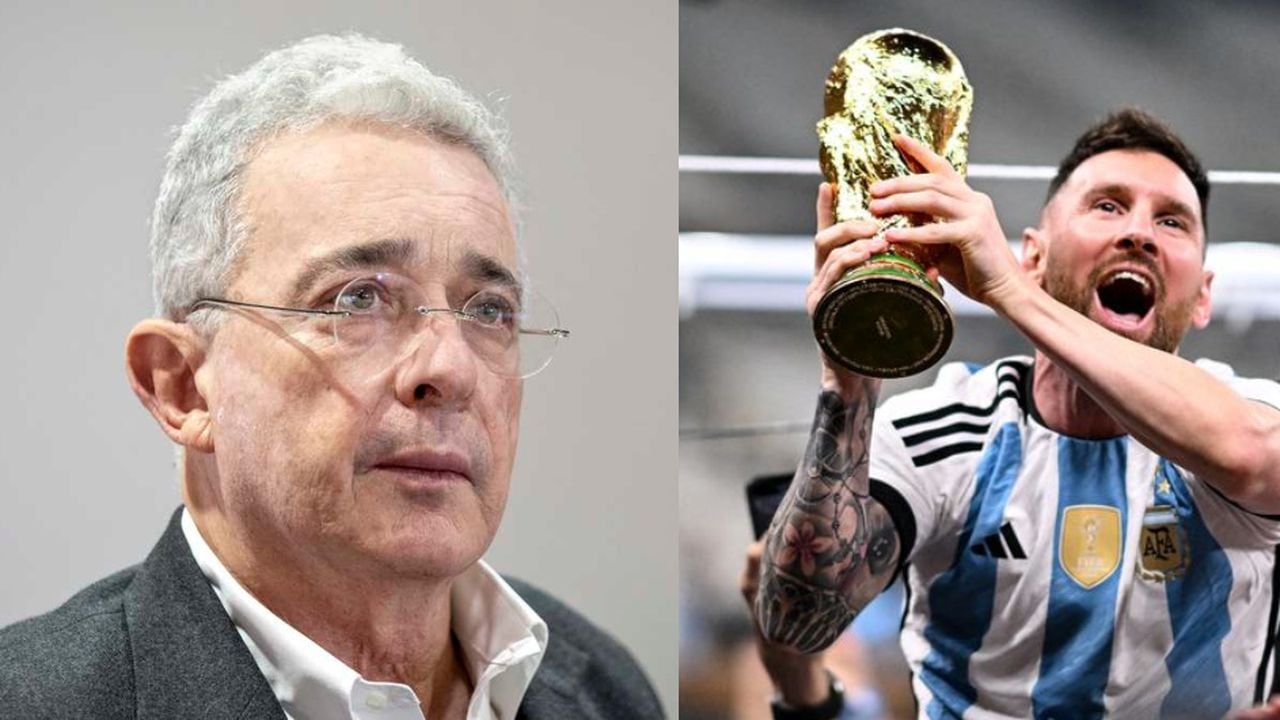 El expresidente Álvaro Uribe y el jugador argentino, Lionel Messi