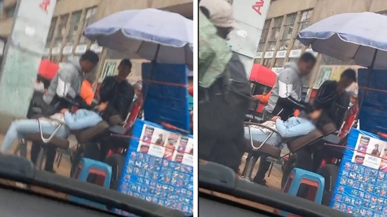 Un video viral en TokTok muestra un aparente "consultorio" odontológico en una calle de Bogotá. Foto: TikTok @stiven_13.