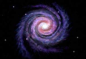 Galaxia espiral, ilustración de la Vía Láctea.