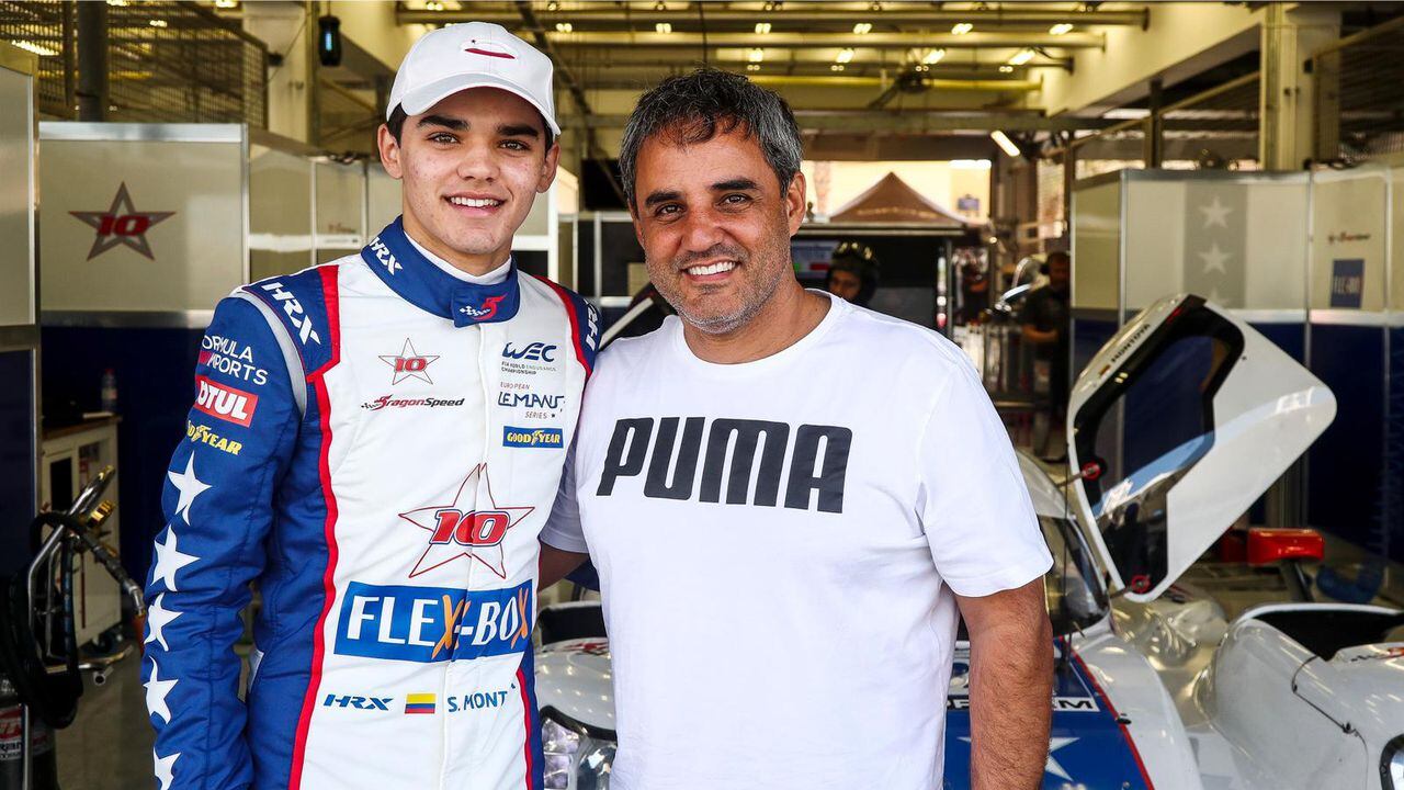 Juan Pablo y Sebastián Montoya en las horas de Le Mans Virtual junto a Max Verstappen, actual campeón mundial de Fórmula Uno, el español Alex Palou