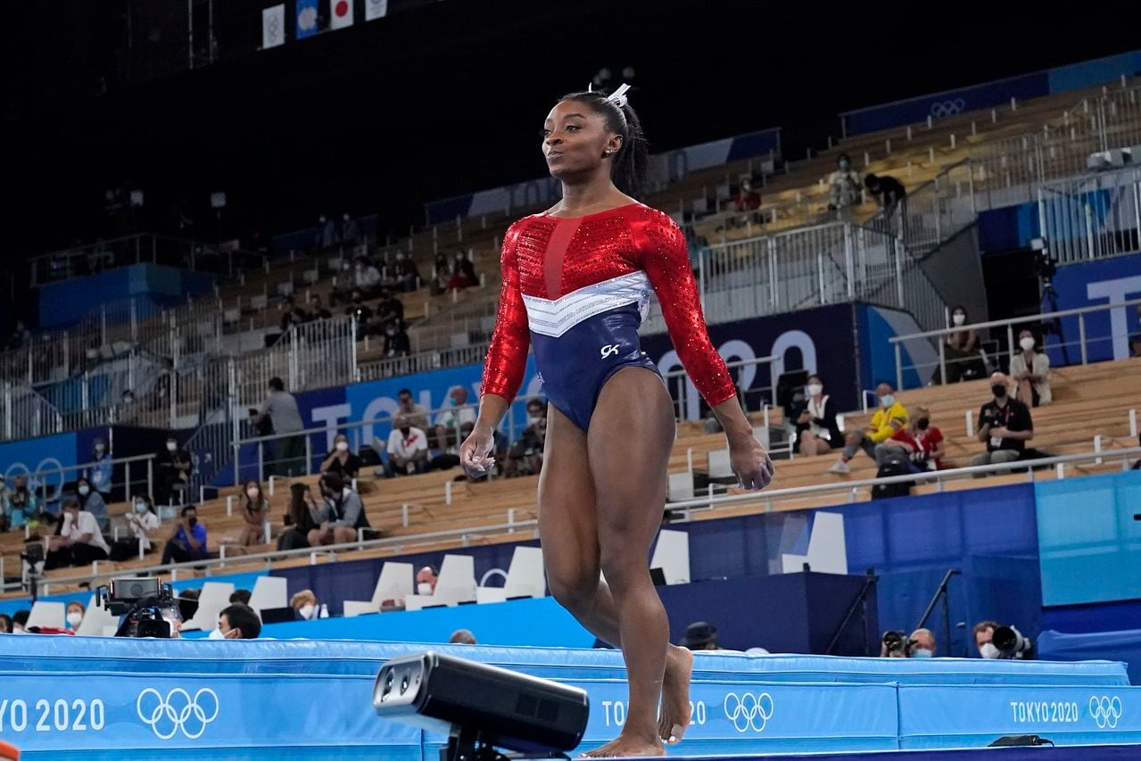 Simone Biles en los Juegos Olímpicos de Tokio 2020.