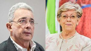 Álvaro Uribe expresidente de Colombia y Concha Baracaldo directora del ICBF.