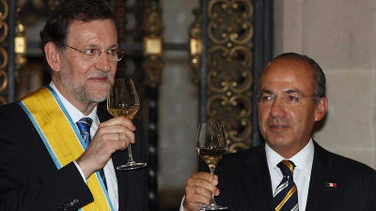 Rajoy fue homenajeado por el presidente mexicano, Felipe Calderón, el miércoles durante su visita a Ciudad de México.