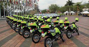 Para la seguridad de los caleños se incrementó el número de motos al servicio de la Policía en un 197 por ciento, la cantidad de vehículos en 41 por ciento y en 70 por ciento los radios.