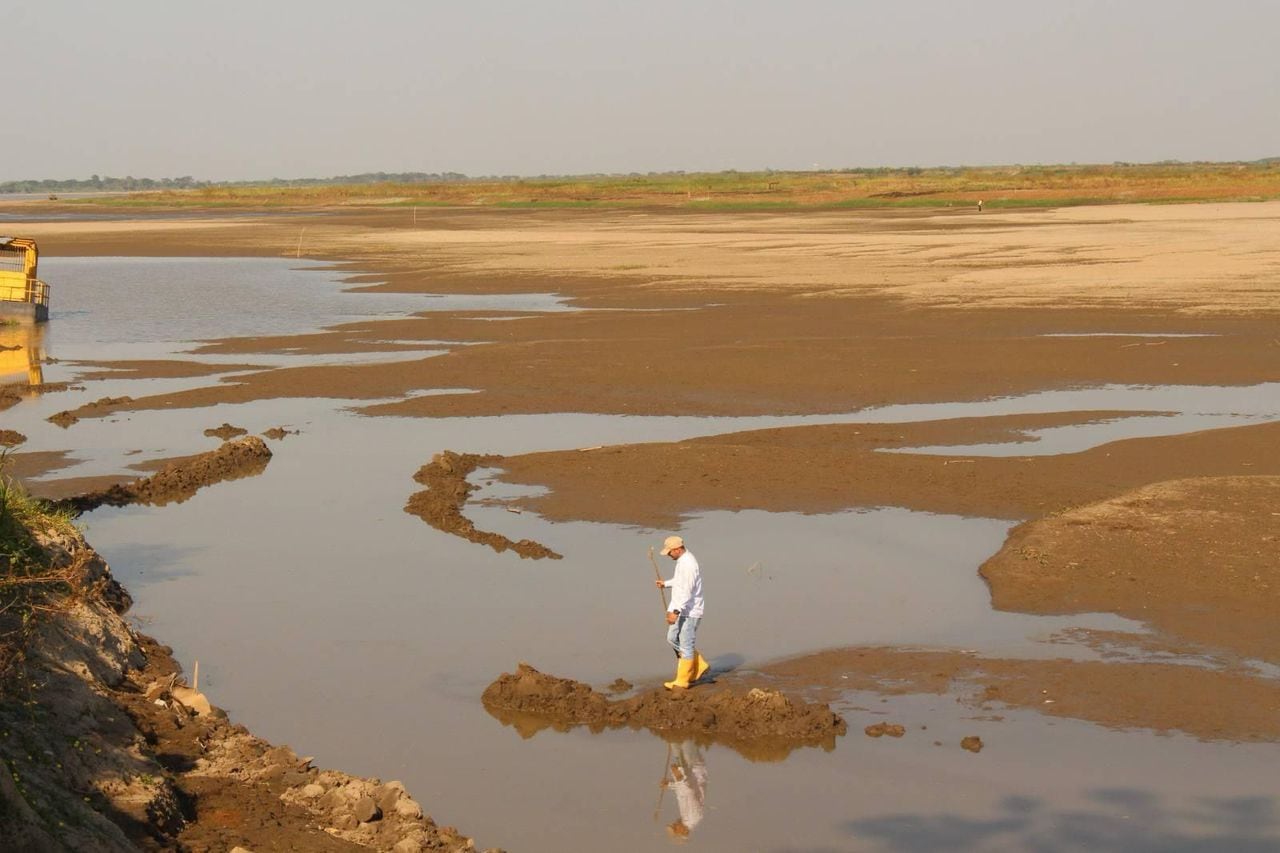El río Magdalena amaneció seco en Campo de la Cruz, Atlántico