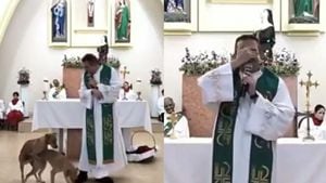 La reacción del sacerdote se hizo viral en redes sociales
