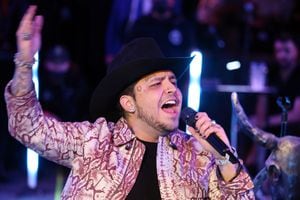 MONTERREY, MEXICO - NOVEMBER 07: Singer Christian Nodal performs at Domo Care on November 7, 2021 in Monterrey, Mexico. (Photo by Medios y Media/Getty Images)