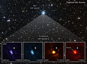 Telescopio James Webb tomó su primera imagen de un exoplaneta, así se ve