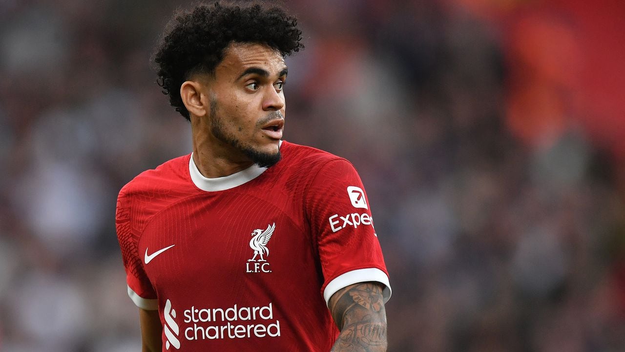 LIVERPOOL, ENGLAND - SEPTEMBER 24:  Liverpool's Luis Diaz during the Premier League match between Liverpool FC and West Ham United at Anfield on September 24, 2023 in Liverpool, England. (Photo by Dave Howarth - CameraSport via Getty Images)