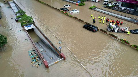 Inundaciones en Fuzhou tras el tifón Doksuri.