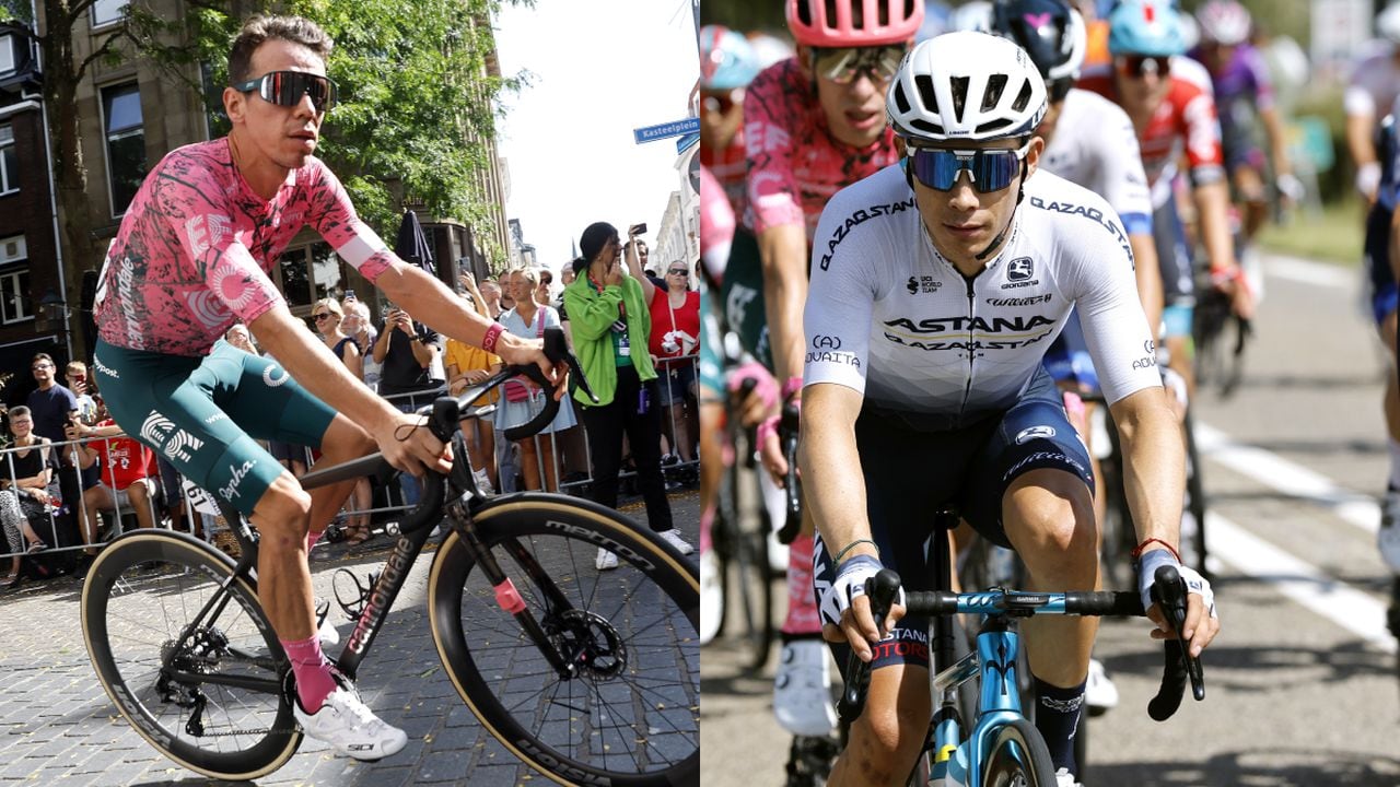 Rigoberto Urán y Miguel Ángel López. Vuelta a España 2022. Foto: Getty Images/Bas Czerwinski