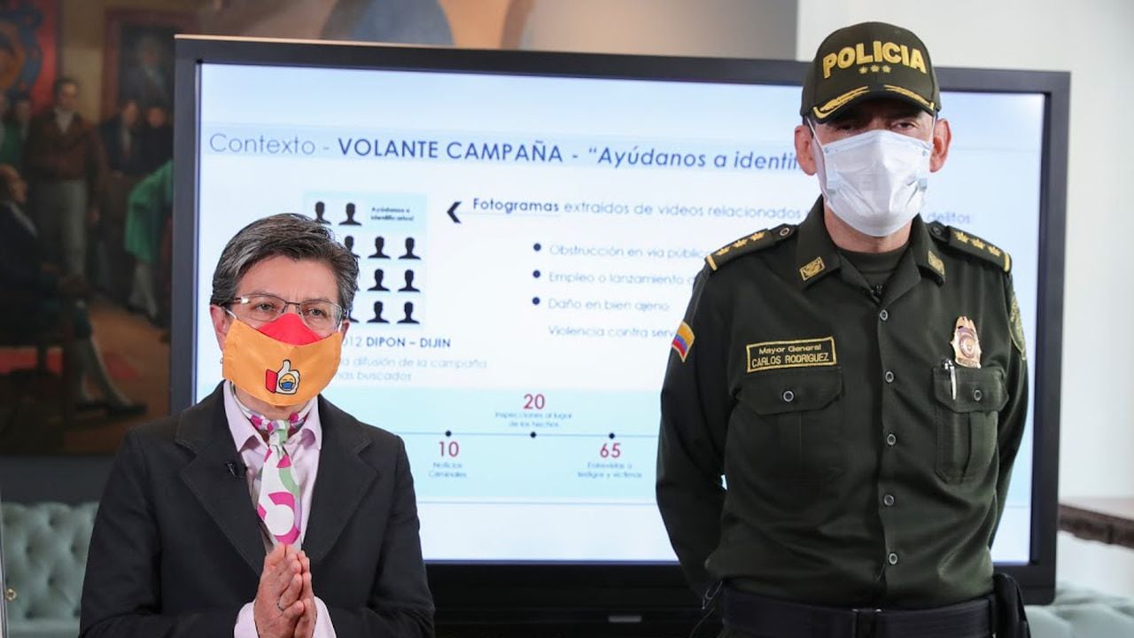 Declaraciones conjuntas de la alcaldesa Claudia López y el comandante encargado de la Policía Metropolitana de Bogotá