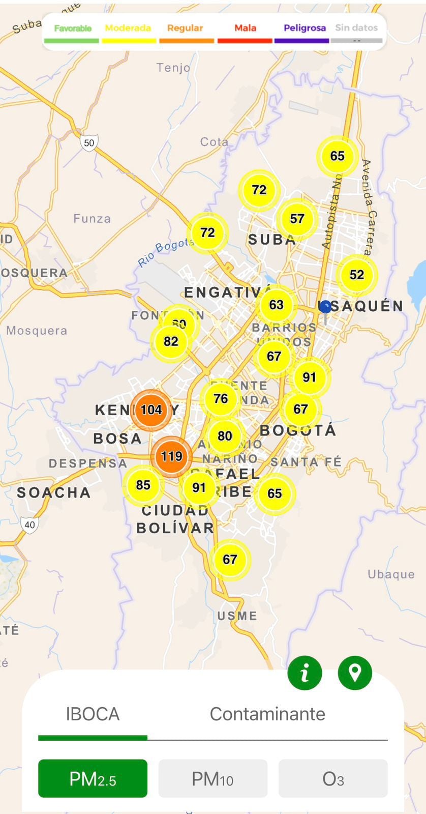 Calidad del aire en Bogotá