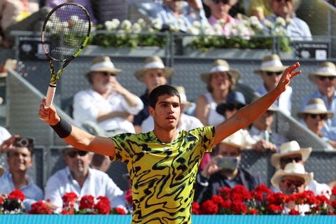 Carlos Alcaraz defenderá este domingo su título del Masters 1000 de Madrid. Foto: AFP