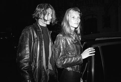 Johnny Depp y Kate Moss en 1994 a inicios de su relación amorosa que acabó cuatro años después.