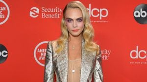 LOS ANGELES, CALIFORNIA - NOVEMBER 22: In this image released on November 22, Cara Delevingne attends the 2020 American Music Awards at Microsoft Theater on November 22, 2020 in Los Angeles, California. (Photo by Emma McIntyre /AMA2020/Getty Images for dcp)