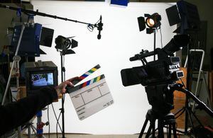 Set de grabación de película.