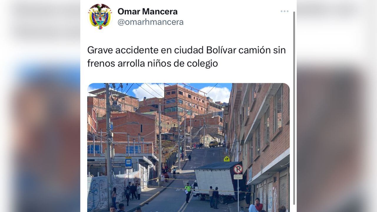 Accidente en Ciudad Bolívar en el que resultó herida la menor.