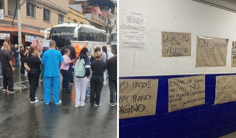 Empleados del Hospital San Rafael de Itagüí protestaron.