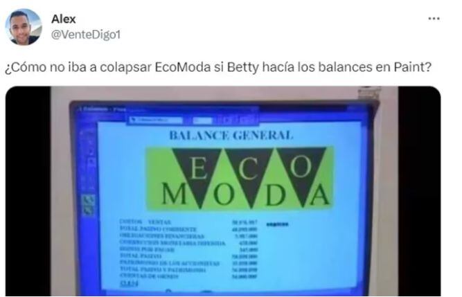 Un usuario de Twitter descubrió el programa que manejaba 'Betty' en EcoModa