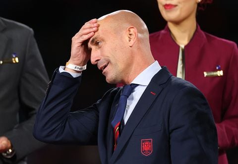 SYDNEY, AUSTRALIA - AUGUST 20: Luis Rubiales,President of Spain's football federation during the FIFA Women's World Cup Australia & New Zealand 2023 Final match between Spain and England at Stadium Australia on August 20, 2023 in Sydney, Australia. (Photo by Marc Atkins/Getty Images,)