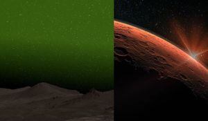 Científicos captan un resplnador verde en el cielo de Marte.