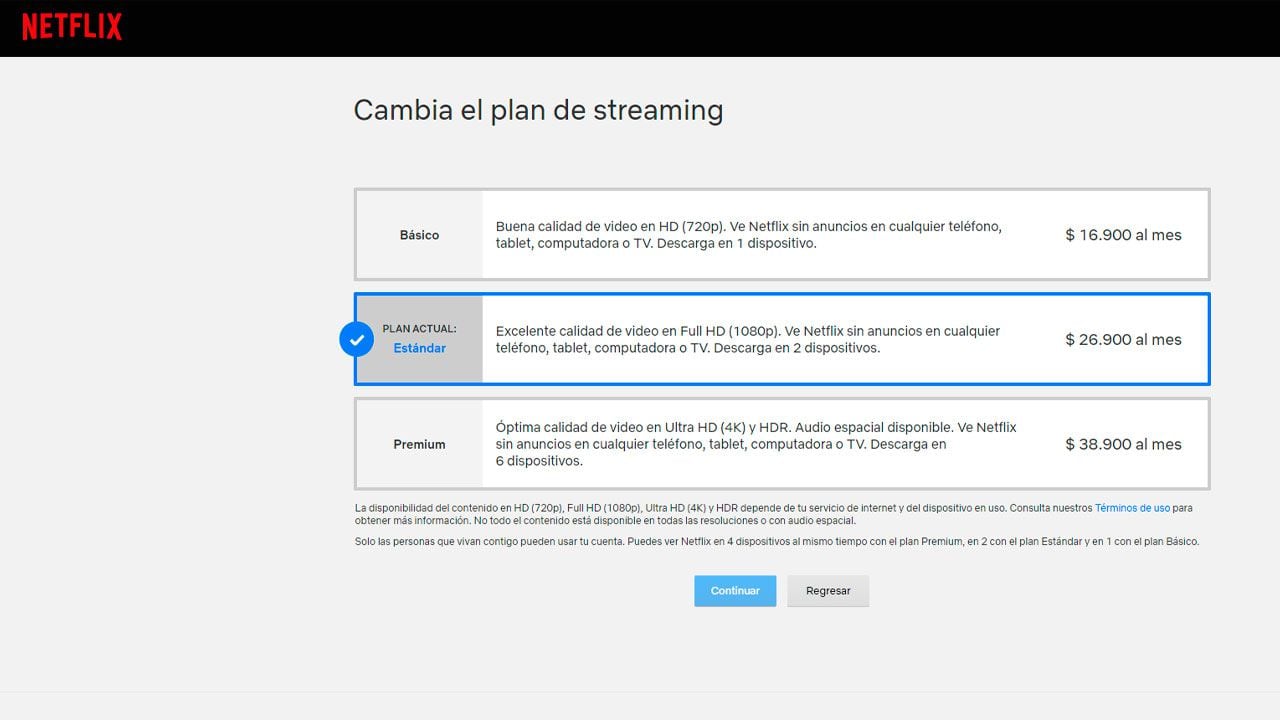 Tarifas de planes de Netflix para usuarios en Colombia.