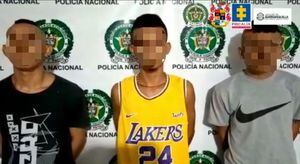 Tres de los sujetos capturados por homicidios a conductores en Barranquilla, entre ellos alias 21.