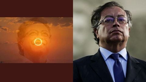 Presidente Petro comparte imagen suya y el eclipse.