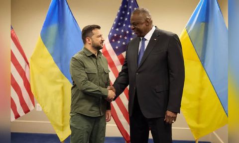 Presidente de Ucrania y el secretario de Defensa de los Estados Unidos de América, Lloyd Austin