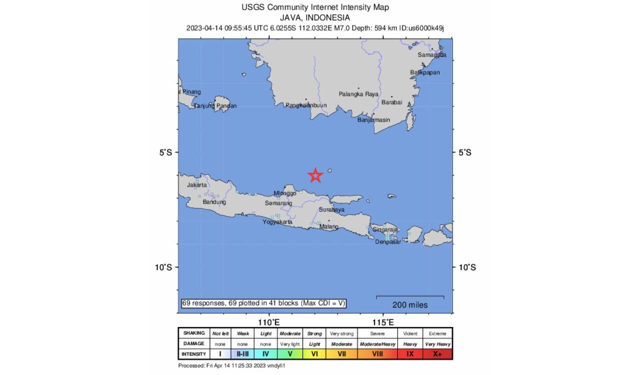 Este fue el lugar exacto del terremoto en Indonesia según reporta el USGS.