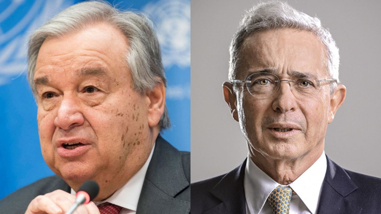 Álvaro Uribe le explicó a António Guterres, secretario general de la ONU, que no hay Acuerdo de Paz en Colombia.