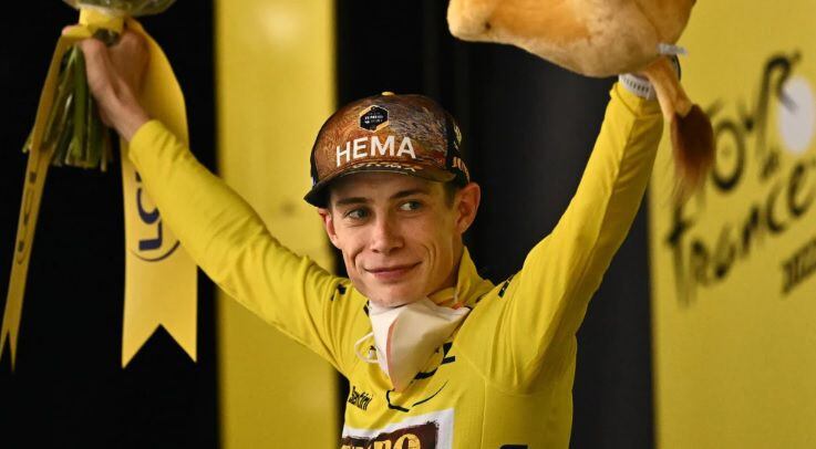 El danés Jonas Vingegaard terminó segundo en la etapa 20 y aseguró su título en el Tour de Francia 2022. Foto: Getty Images