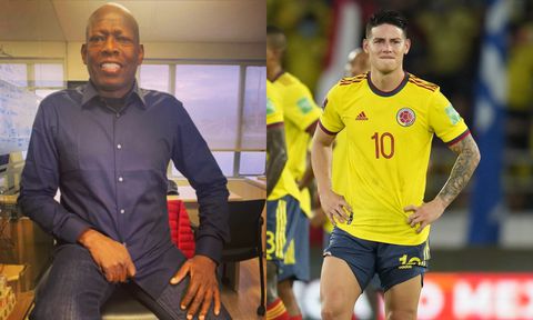 Tino Asprilla. Selección Colombia. James Rodríguez. Foto: Instagram eltinoasprilla//AP/Fernando Vergara
