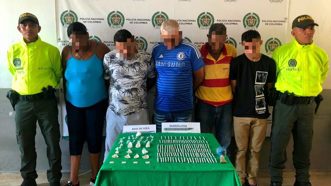 Cinco personas capturadas pro tráfico de drogas en el municipio de Manatí, en Atlántico.