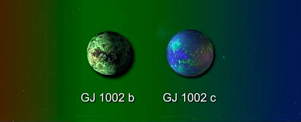 GJ 1002 C y GJ 1002 B.