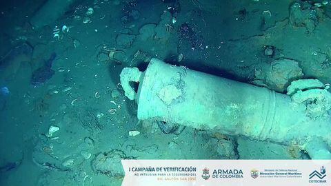 La Armada Nacional ha tomado estas fotografías que evidencian restos del Galeón encontrado en el 2015.