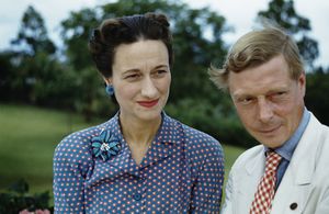 Wallis, Duchess of Windsor (1896-1986) and the Duke of Windsor (1894-1972) outside Goverment House in Nassau, the Bahamas, circa 1942. The Duke of Windsor served as Governor of the Bahamas from 1940 to 1945. (Photo by Ivan Dmitri/Michael Ochs Archives/Getty Images)