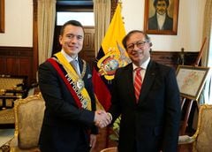 Presidente Gustavo Petro y el mandatario de Ecuador Daniel Noboa