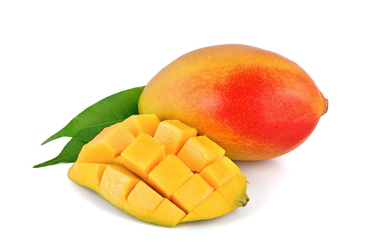 fresh mango fruit on white background