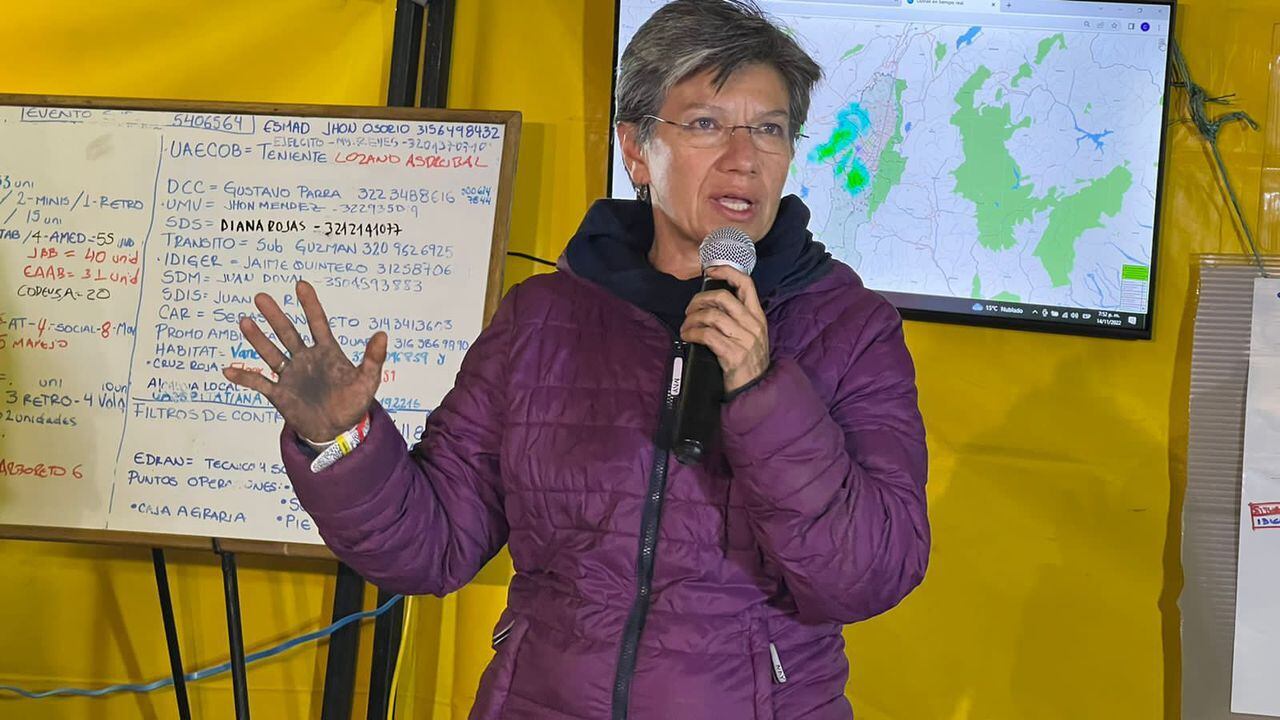 Alcaldesa de Bogotá, Claudia López, durante el PMU del lunes 14 de noviembre.