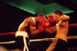 Boxeadores en acción en el ring de boxeo