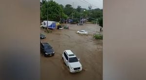 Inundaciones en Medellín por fuertes lluvias.