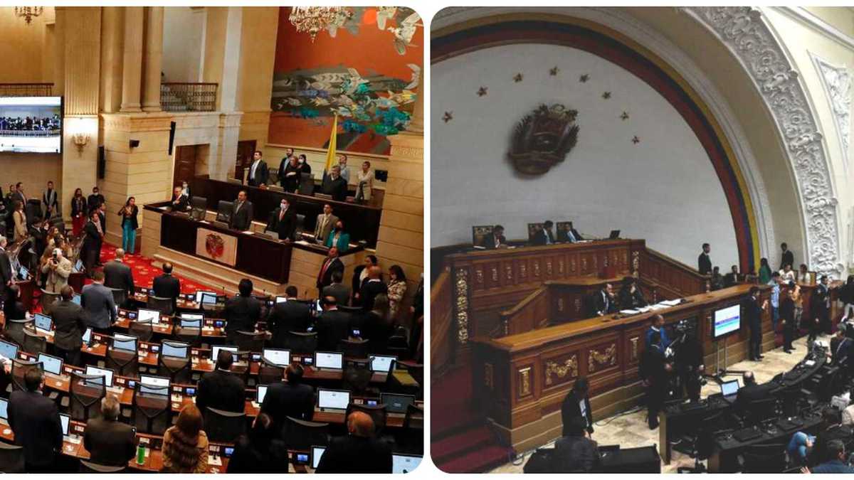 Plenaria de la Cámara de Representantes (Colombia) y sesión de la Asamblea Nacional de Venezuela.